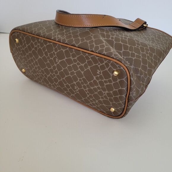 Nina Ricci Brown Shoulder Bag Tote Medium Signature Purse Italian Retro Vintage - Picture 9 of 11
